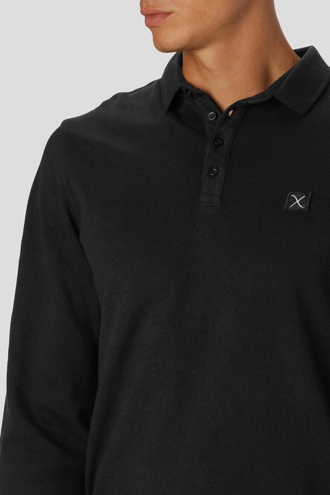 Clean Cut Copenhagen Basic Organic Pique Polo L/S Black