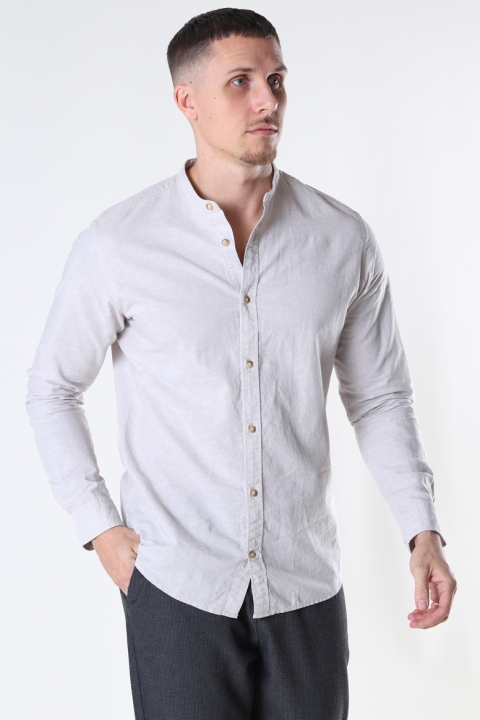 Jack & Jones SUMMER LINEN BAND SHIRT L/S Crockery