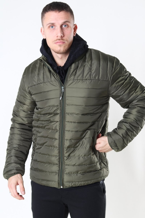 Only & Sons Paul Quilted Highneck Jakke Olive Night