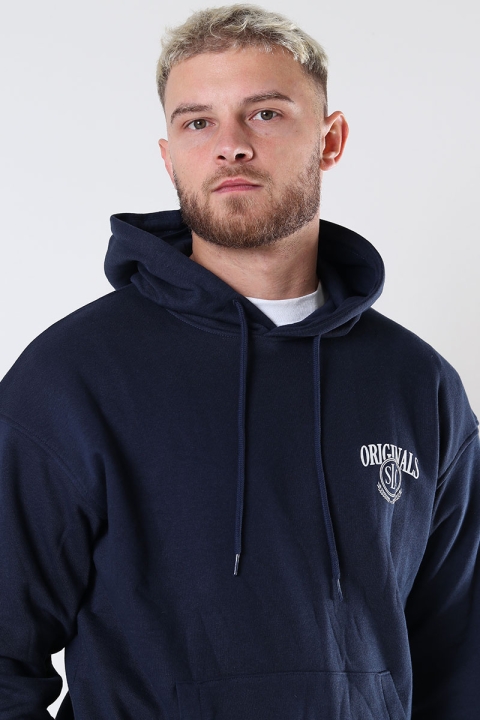 Jack & Jones JORBRINK CREST SWEAT HOOD Navy Blazer