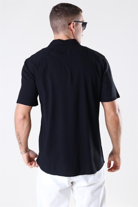 Only & Sons Silo Solid Viscose Shirt Black