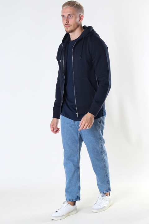 Jack & Jones JJESOFT BASIC SWEAT ZIP HOOD NOOS Navy Blazer REG FIT