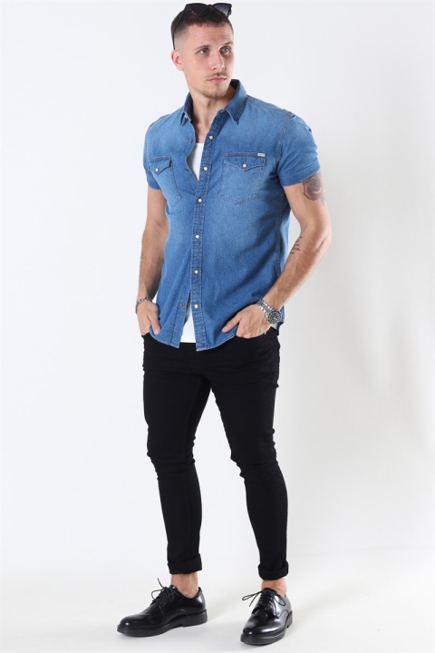 Jack & Jones Sheridan Shirt S/S Medium Blue Denim