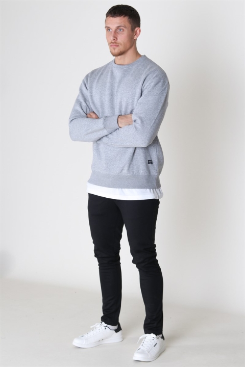 Jack & Jones Soft Sweatshirts Crew Neck Light Grey Melange