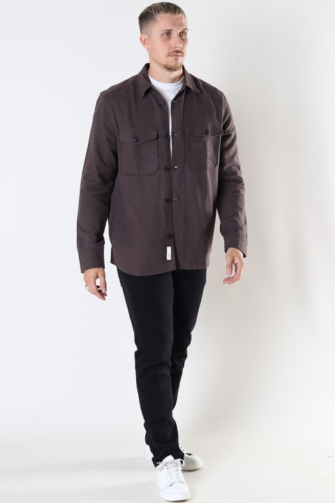 ONLY & SONS MILO LS SOLID OVERSHIRT Seal Brown