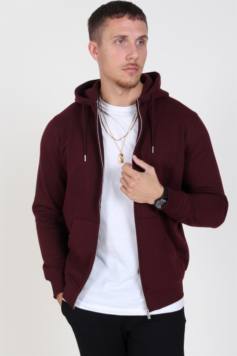 Solid Organic Morgan Zip Sweatshirts Wine Red Mel