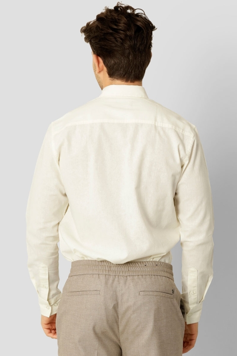 Clean Cut Copenhagen Cotton Linen Shirt Ecru