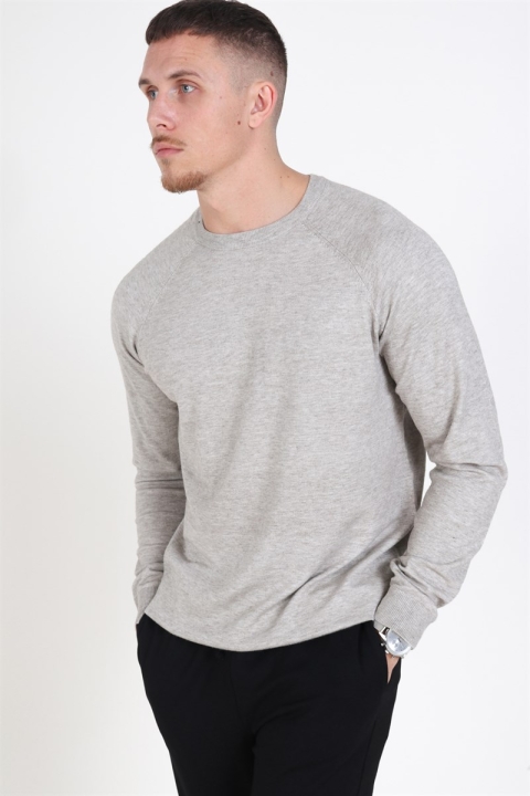 Only & Sons Mikkel Soft Crew Raglan Knit Light Grey Melange