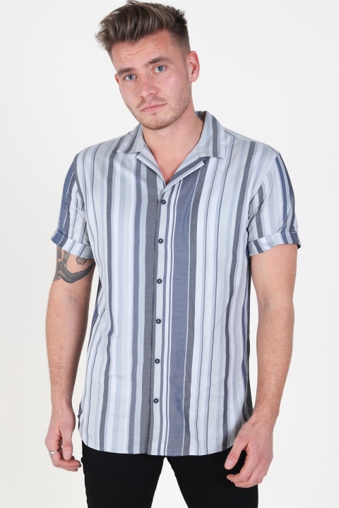Jack & Jones Robert Stripe Shirt S/S Navy Blazer