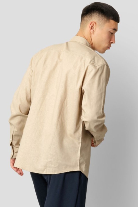 Clean Cut Copenhagen Cotton Linen Shirt Khaki