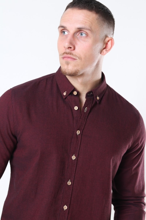 Kronstadt Johan Diego Cotton Shirt Bordeaux Mel