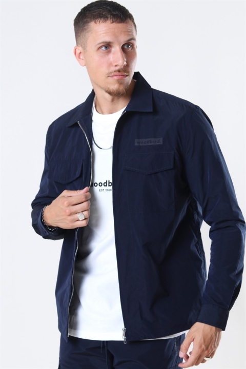 WoodBird Klarc Zip Shirt Navy