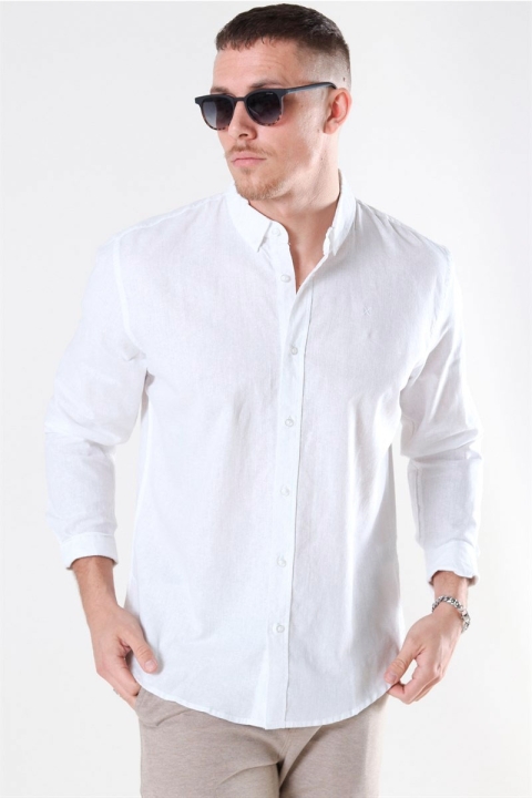 Clean Cut Copenhagen Cotton Linen Shirt White