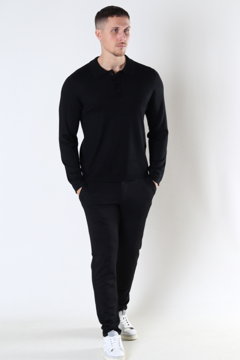 ONLY & SONS WYLER LIFE LS POLO KNIT Black