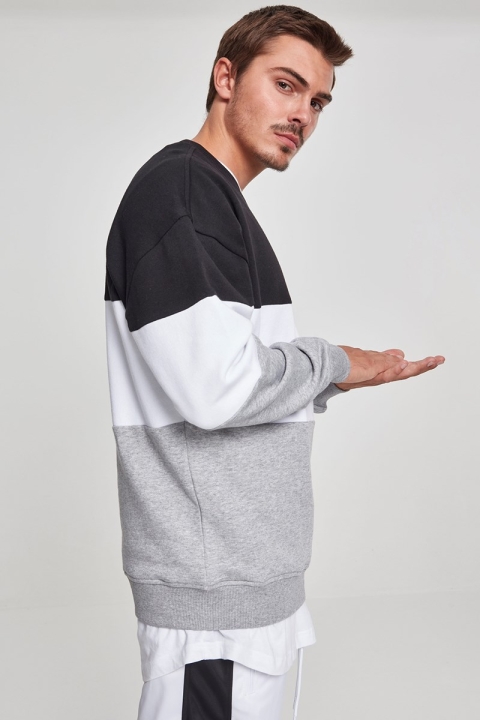 Urban Classics 3-Tone Oversize Crewneck Black/ White/ Grey