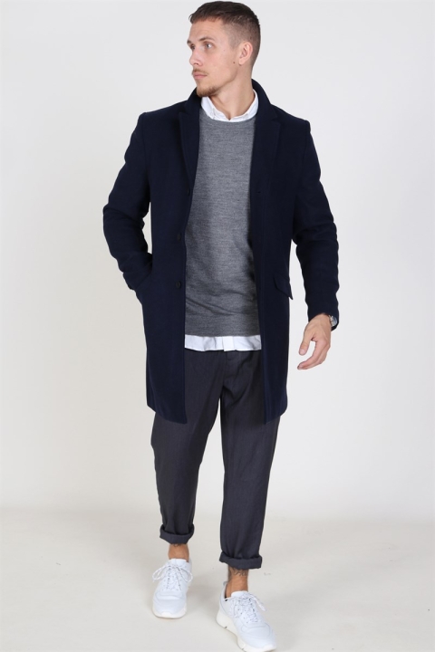 Only & Sons Julian Solid Wool Wool coat Night Sky