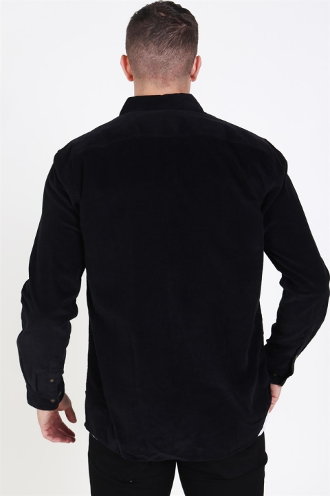 Only & Sons Georg Solid Corduroy Shirt Black