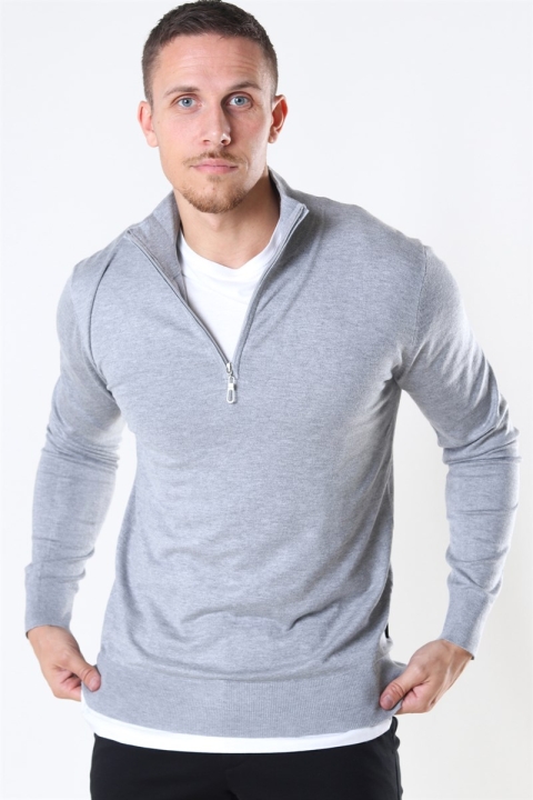 Jeff Argento Half Zip Strik Light Grey Mix