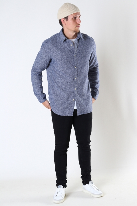 Selected SLHREGTRADE SHIRT LS MIX W Dark Blue Structure