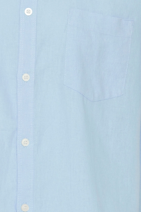 Solid Allan SS Linen Shirt Chambray Blue