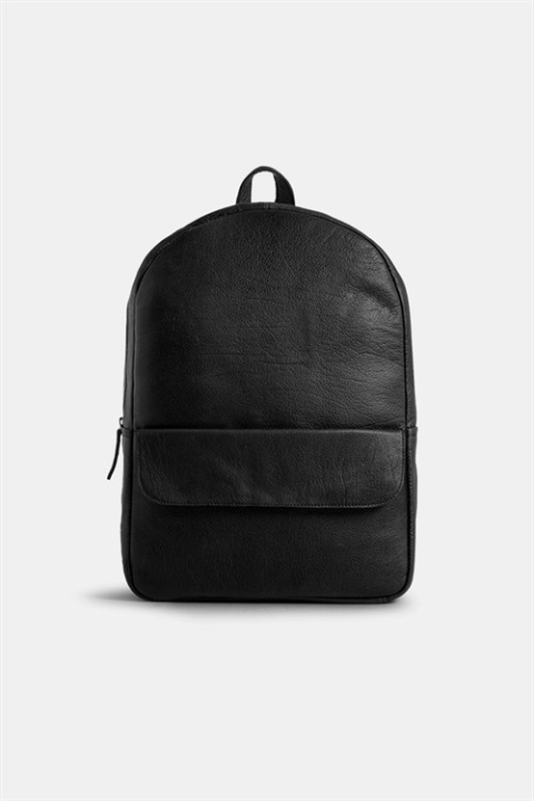 Still Nordic Frill Flap Pocket Backpack Black