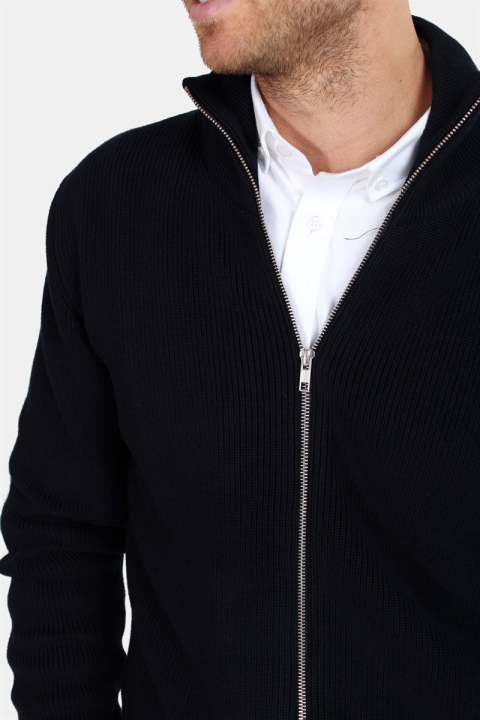 Clean Cut Osin Zip Cardigan Knit Navy