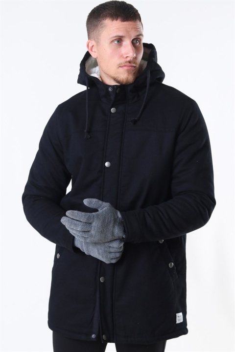 Only & Sons Yanick Teddy Hood Parka Jakke Black