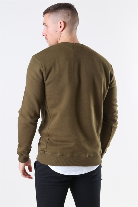 Les Deux Dark Oliven Green/Burnt Orange Piece Sweatshirt