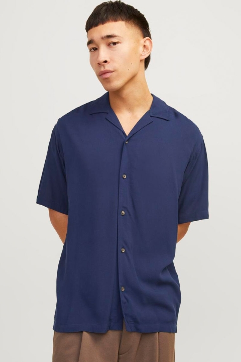 Jack & Jones Jeff Solid Resort Shirt SS Navy Blazer