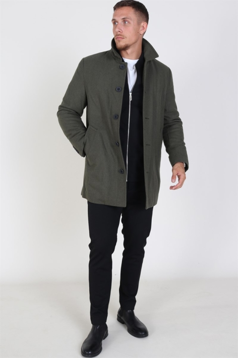 Clean Cut Halmstad Wool coat Dusty Green