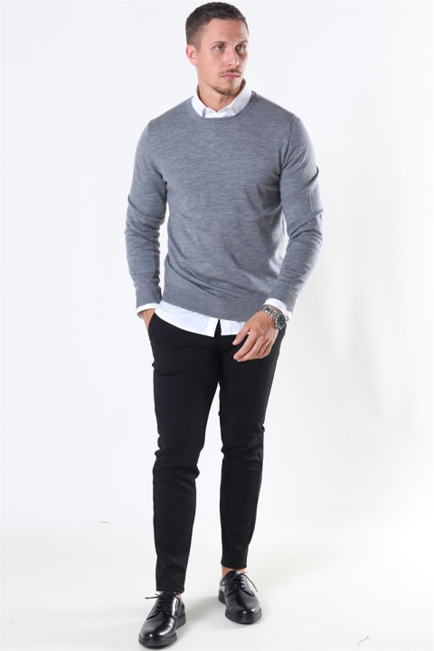 Jack & Jones Mark Merino Knit Crewneck Grey