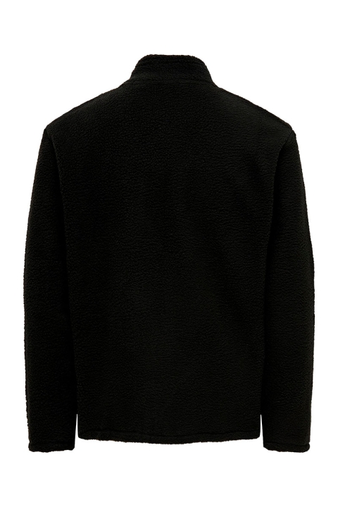 ONLY & SONS Eric Teddy Full Zip High Neck Black