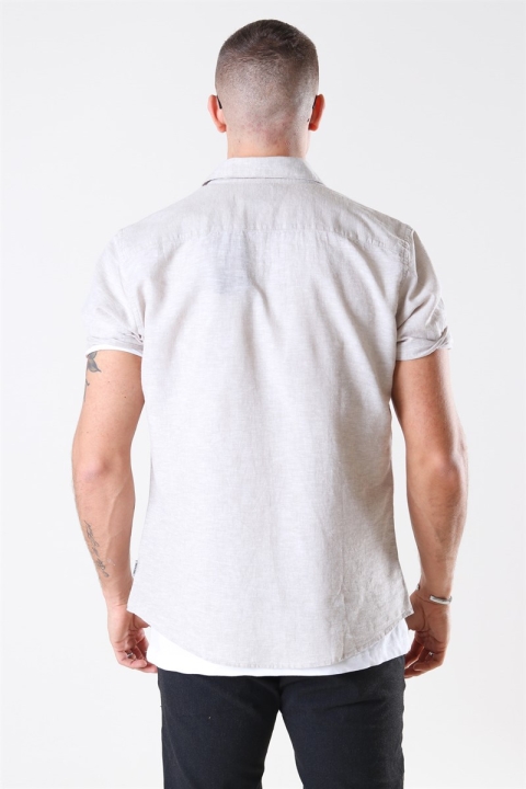 ONLY & SONS Caiden SS Linen Shirt Chinchilla