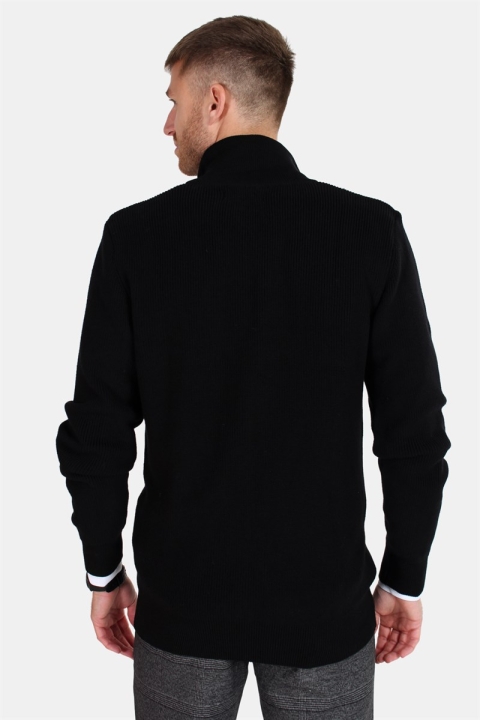 Clean Cut Osin Zip Cardigan Knit Black