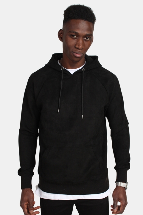 Urban Classics Imitation Suede Hoodie Black