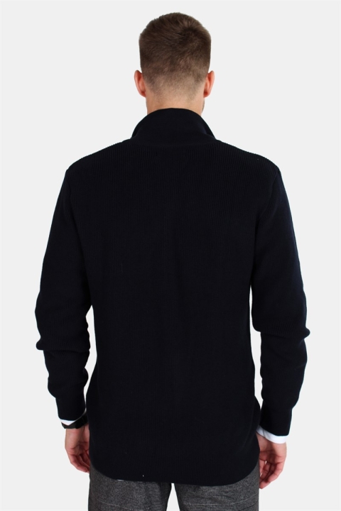 Clean Cut Osin Zip Cardigan Knit Navy