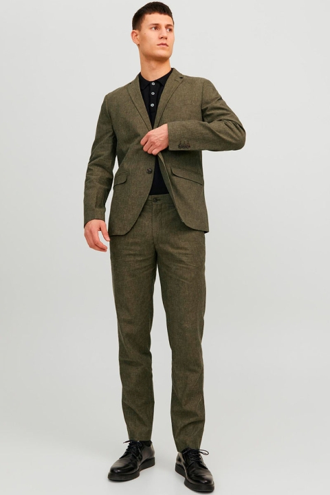 Jack & Jones Riviera Linen Trousers Olive Night