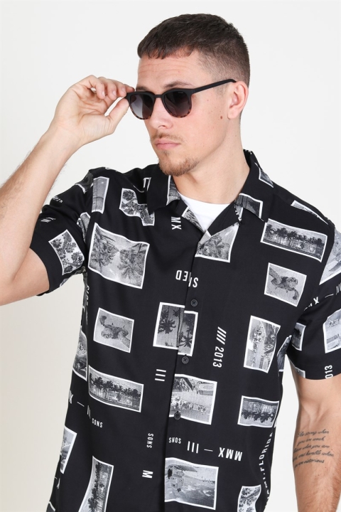 Only & Sons Oliver SS Printed Shirt Black