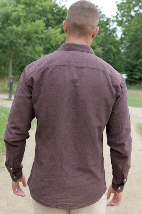 ONLY & SONS Caiden LS Linen Shirt Coffee Bean Peppercorn