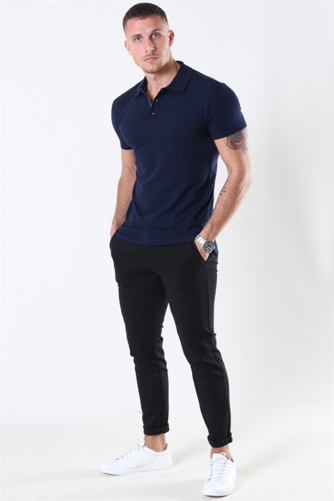 Muscle Fit Stretch Polo SS Blue Navy