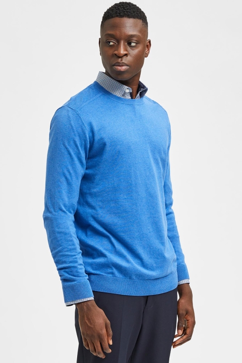 Selected SLHBERG CREW NECK B NOOS Star Sapphire Melange