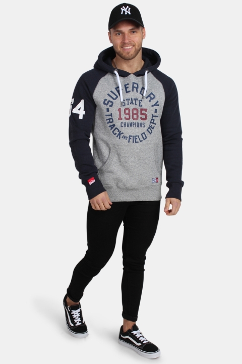 Superdry Trackster Baseball Hoodie Grey Grit/BlueBlack Grit