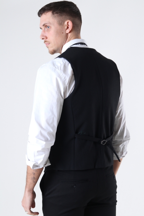 Clean Cut Copenhagen Milano Jersey Waistcoat Black