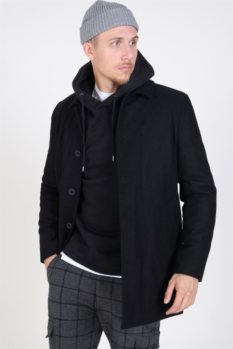 Clean Cut Halmstad Wool coat Black