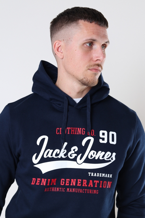 Jack & Jones LOGO SWEAT HOOD 2 COL 22/23 Navy Blazer