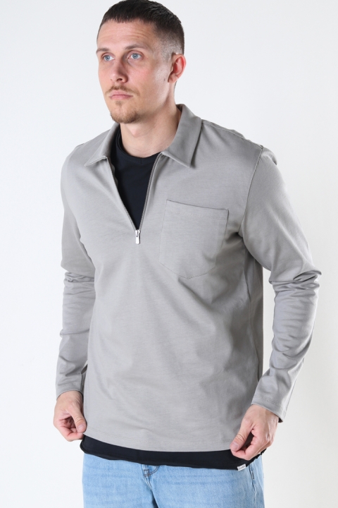 Jack & Jones JPRBLAPETROL SWEAT HALF ZIP Elephant Skin REG FIT