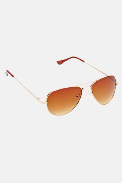 Fashion 1476 Metalpilot Sunglasses Guld Brown Gradient Glass