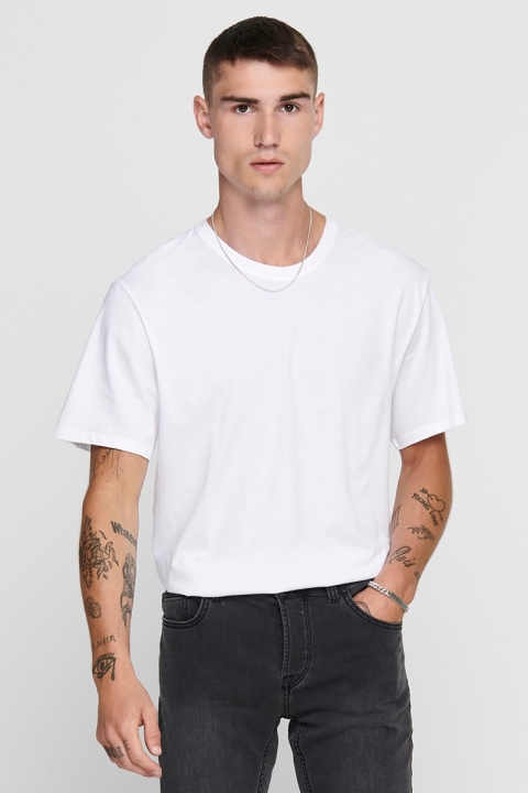 ONLY & SONS ONSMATT LIFE LONGY SS TEE 7-PACK White