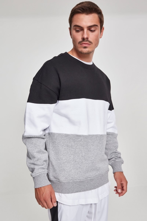 Urban Classics 3-Tone Oversize Crewneck Black/ White/ Grey