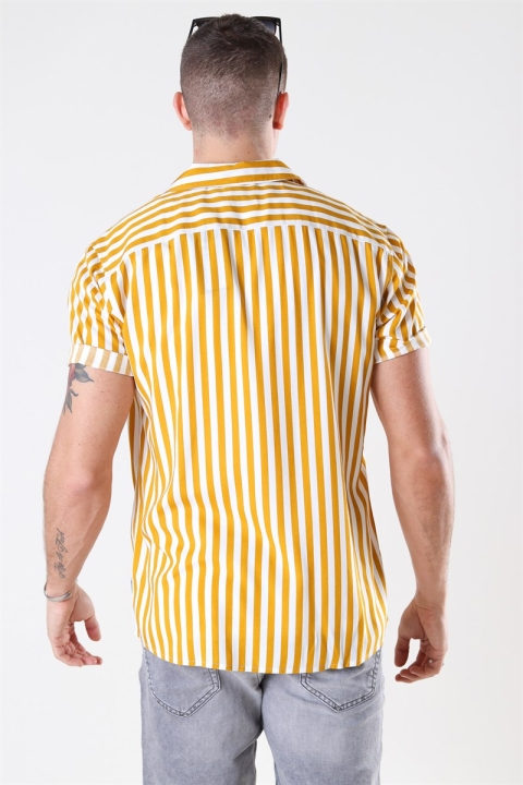 Only & Sons Wayne Striped Viscose Shirt Golden Spice